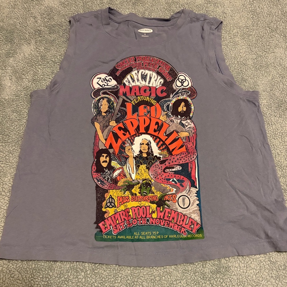 Old Navy Led Zeppelin Graphic Muscle Tee - Blue